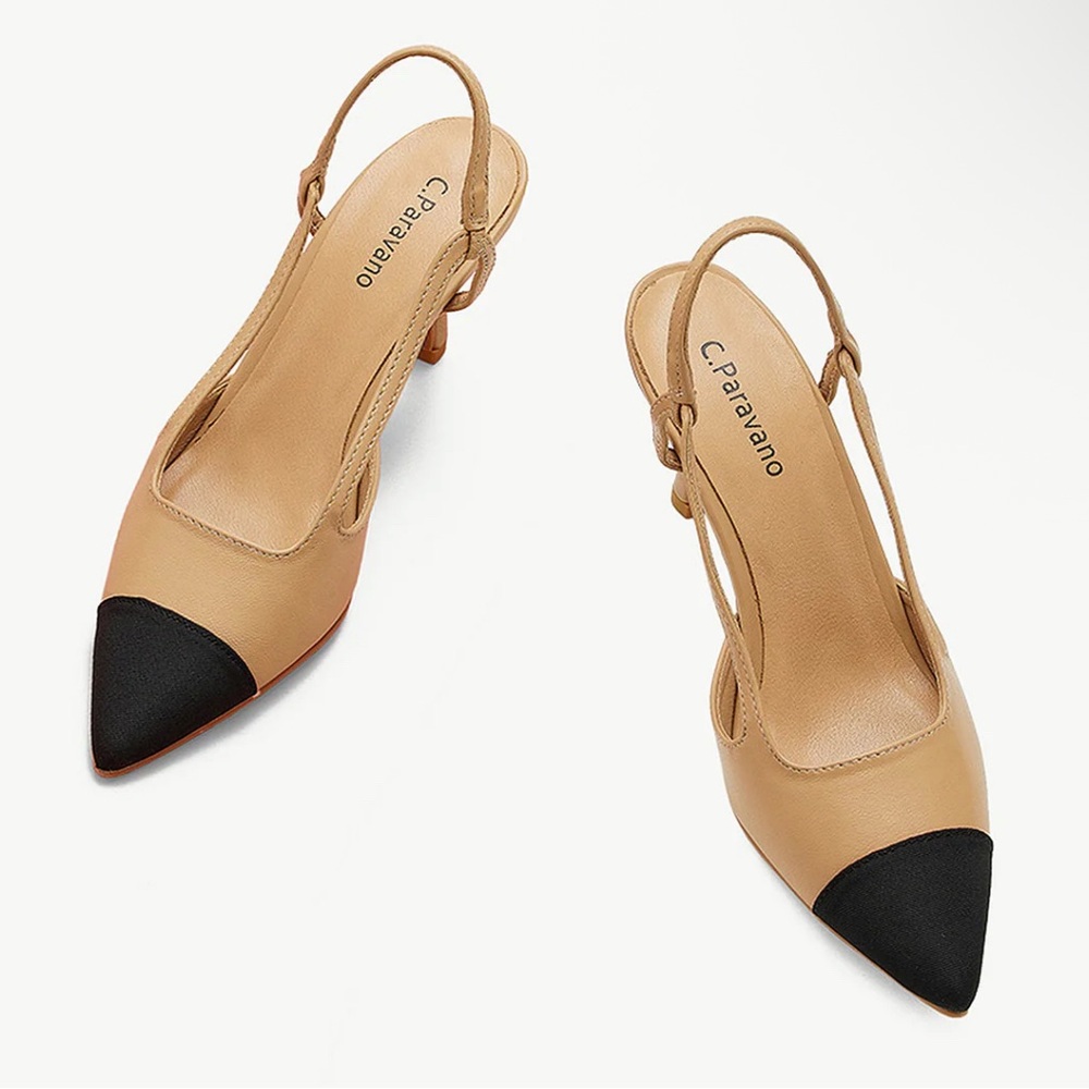 C. Paravano Pointed Toe Slingback Pumps (Helen)